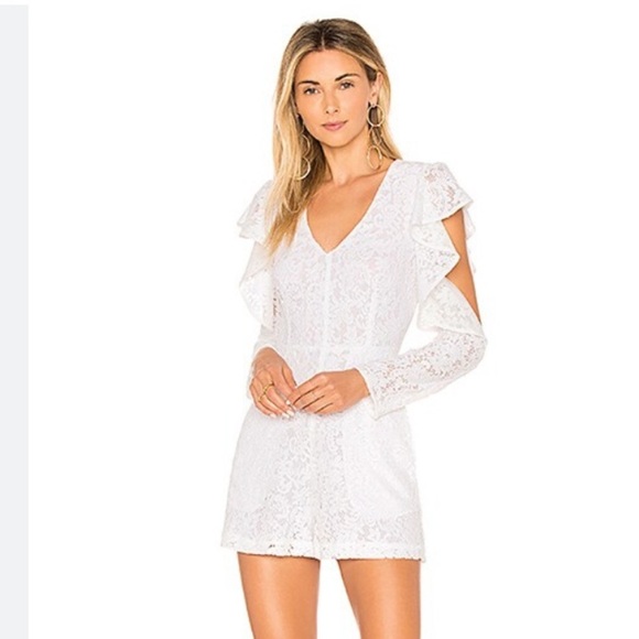 BCBG MAXAZRIA Calixta Bridal White Lace Romper Size 2 - Picture 1 of 12